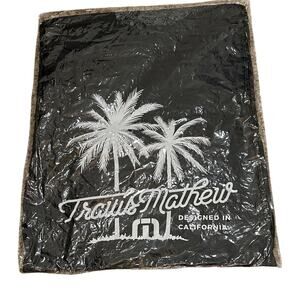 Travis Mathew Drawstring Cinch Bag With Zippered Pocket New 14"x18"